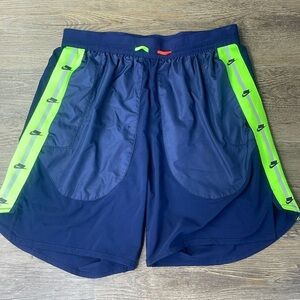 Nike Men’s Sport Clash Running Shorts, Navy Blue, Reflective, size Small